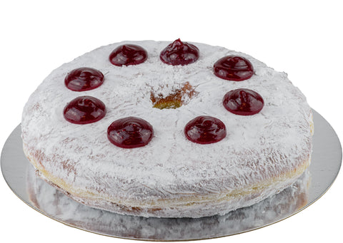 Raspberry Powder Donut Cake