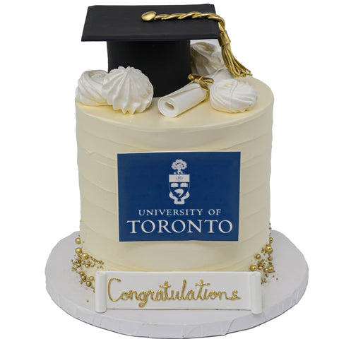 Golden Graduation Cake